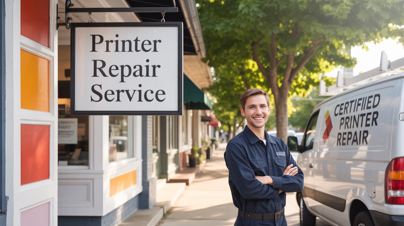 printer service and repair technician outside Long Island shop offering certified printer repair