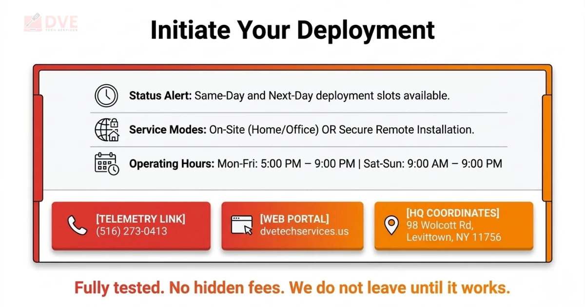 Computer screen showing software installation services booking page with same day deployment options, remote software installation, and on site install software support in Plainedge